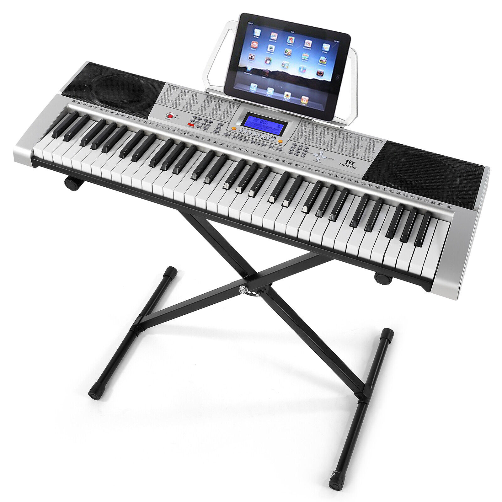 Full Size 61 Lighted Keys Electronic Keyboard Digital Piano Organ Headphone Gift Mustar F6010400 - фотография #3