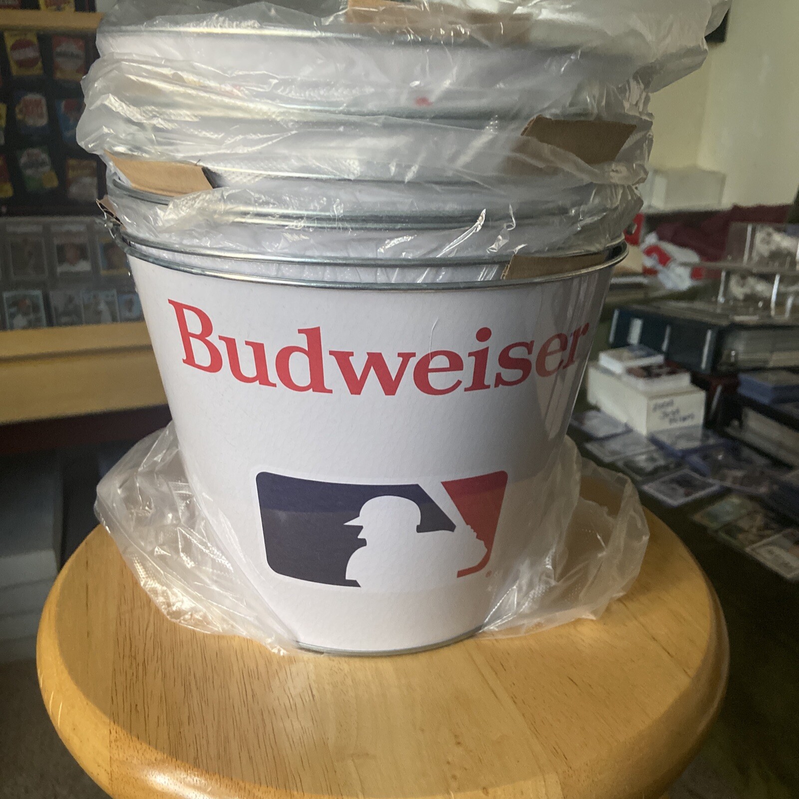 Budweiser Beer Ice Bucket 5 Qt Galvanized 7 1/4" Tall New MLB (4 lot) Budweiser Bud Light Beer Ice Bucket
