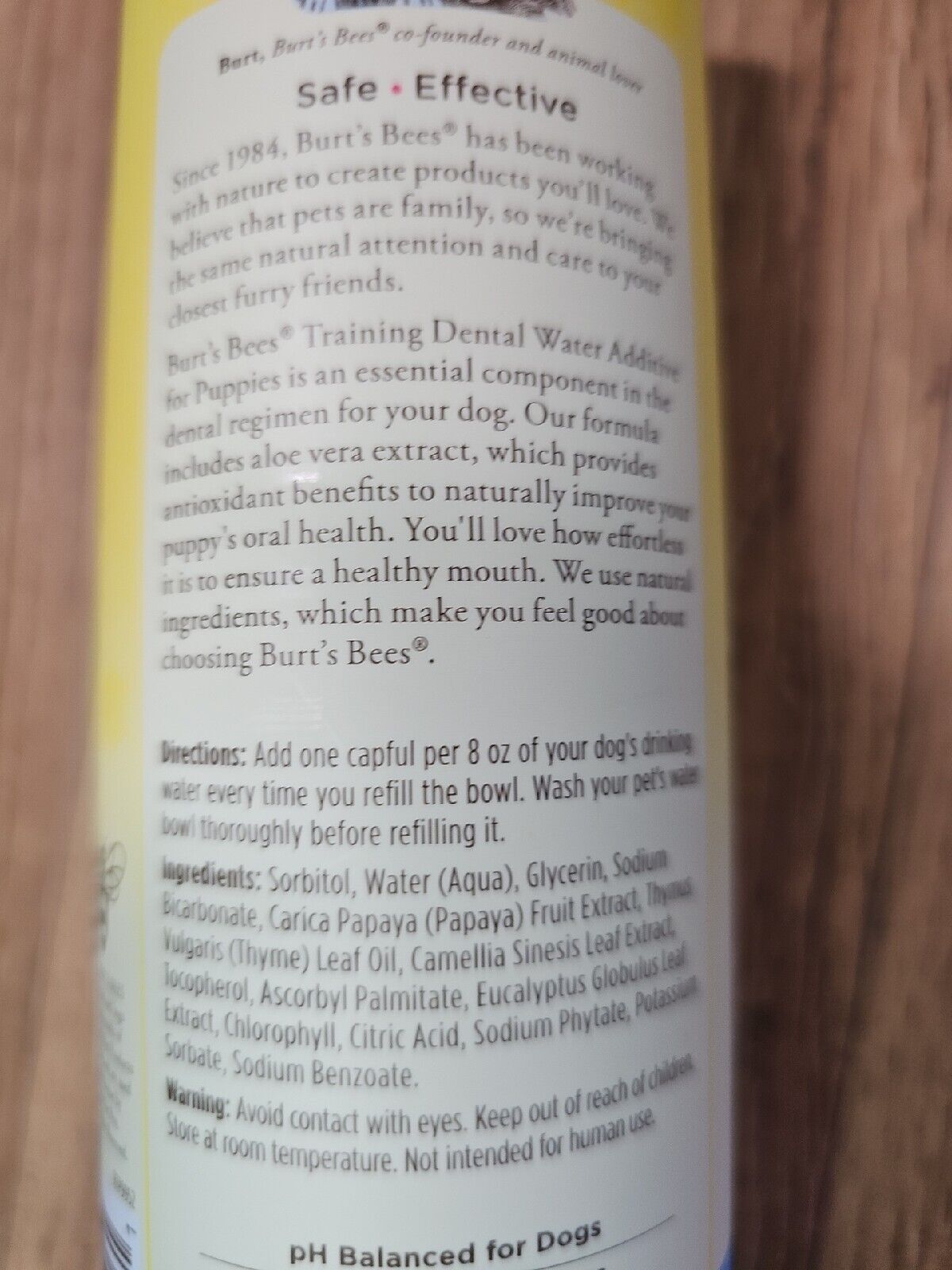 Burt’s Bees for puppies/dogs. Training Dental Water Additive w/Aloe  SEALED Burt's Bees - фотография #4