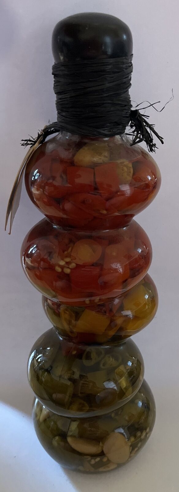 New Art For the Table Garlic & Chili Vinegar Sealed Glass Bottle 12” Tall Art For The Table - фотография #3
