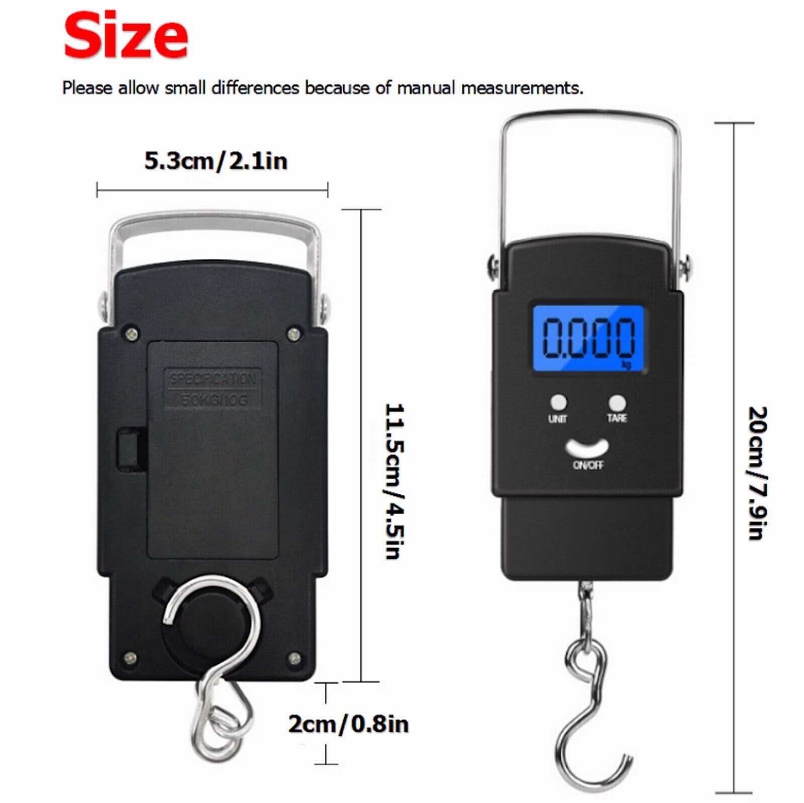 Portable FISH Scale Travel LCD Digital Hanging Luggage Electronic 110lb / 50kg Unbranded - фотография #6