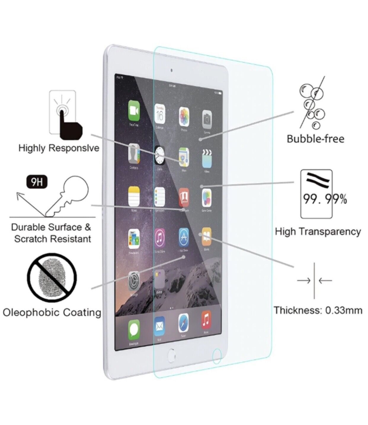 3pcs HD Tempered GLASS Screen Protector for Apple iPad 10.2 8th Generation 2020 Unbranded Does Not Apply - фотография #3