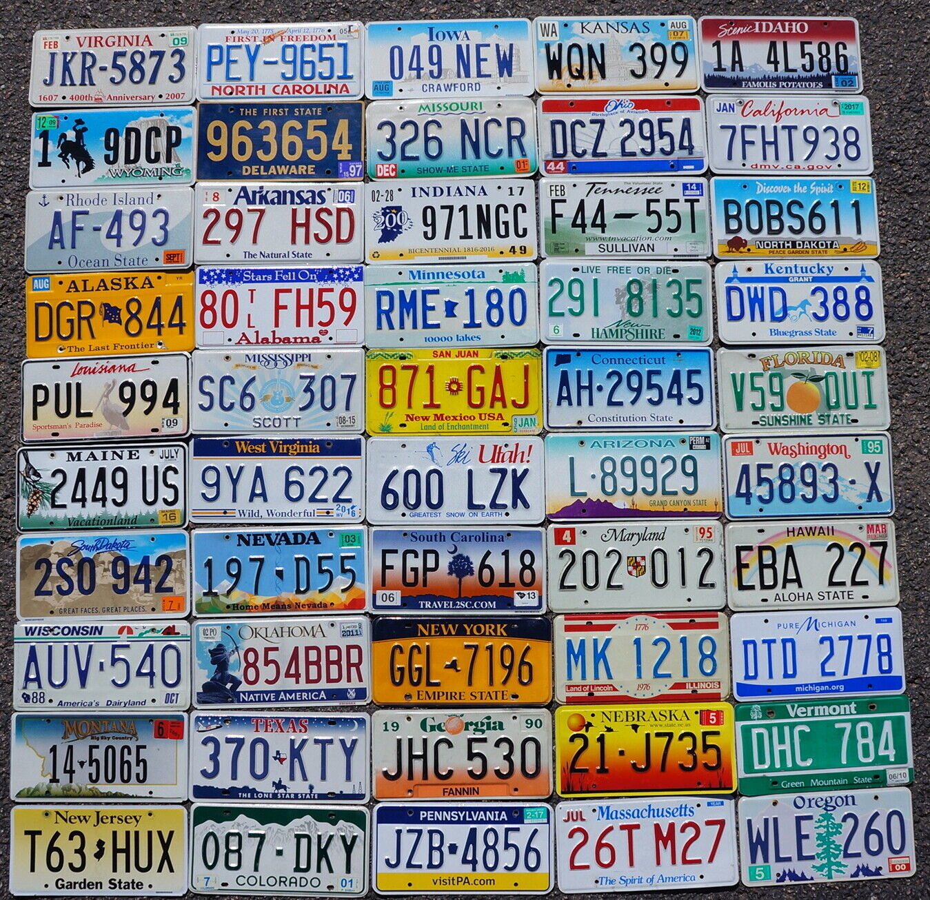 COMPLETE SET    ALL 50 STATES USA LICENSE PLATES LOT of Good License Plate Tags Без бренда - фотография #3