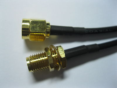 24 pcs 1m Antenna RP-SMA Coaxial Cable for WiFi Router Black 100cm New SL - фотография #2