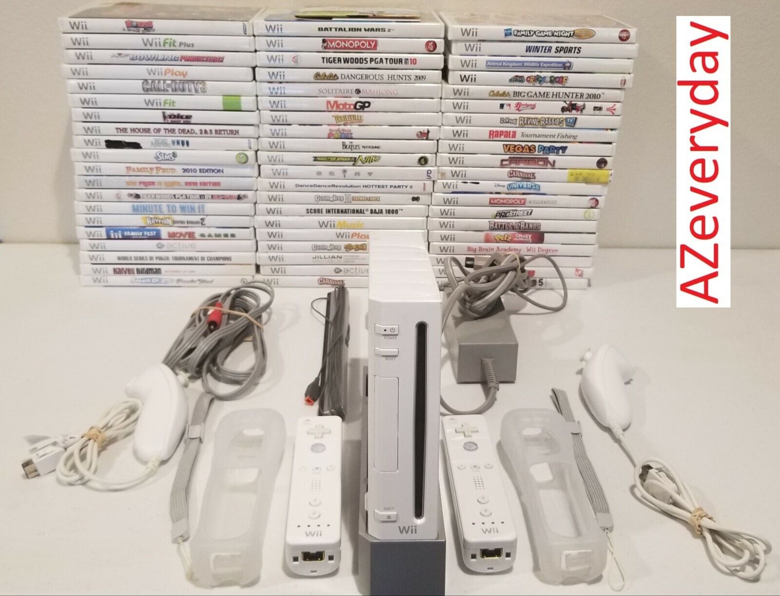 Nintendo Wii Console_GameCube 2 OFFICIAL Controllers Remote GAMES_Bundle/Lot OEM Nintendo RVL-001