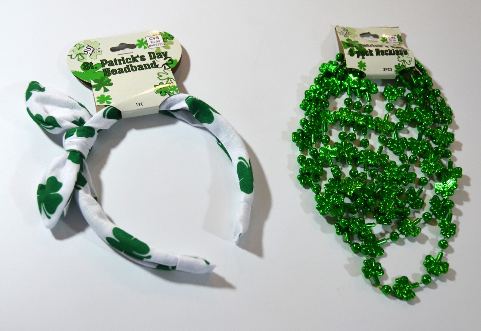 11 Piece St Patricks Day Party Pack Headbands Boa And Shamrock Necklaces Small Seasons, Spritz - фотография #9
