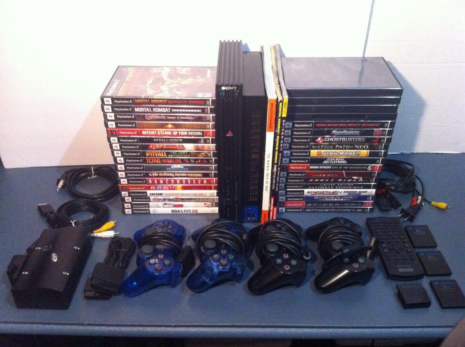 PS2 PlayStation 2 console lot with 30 games 4 controllers, 3 memory cards + more PlayStation Sony PlayStation 2