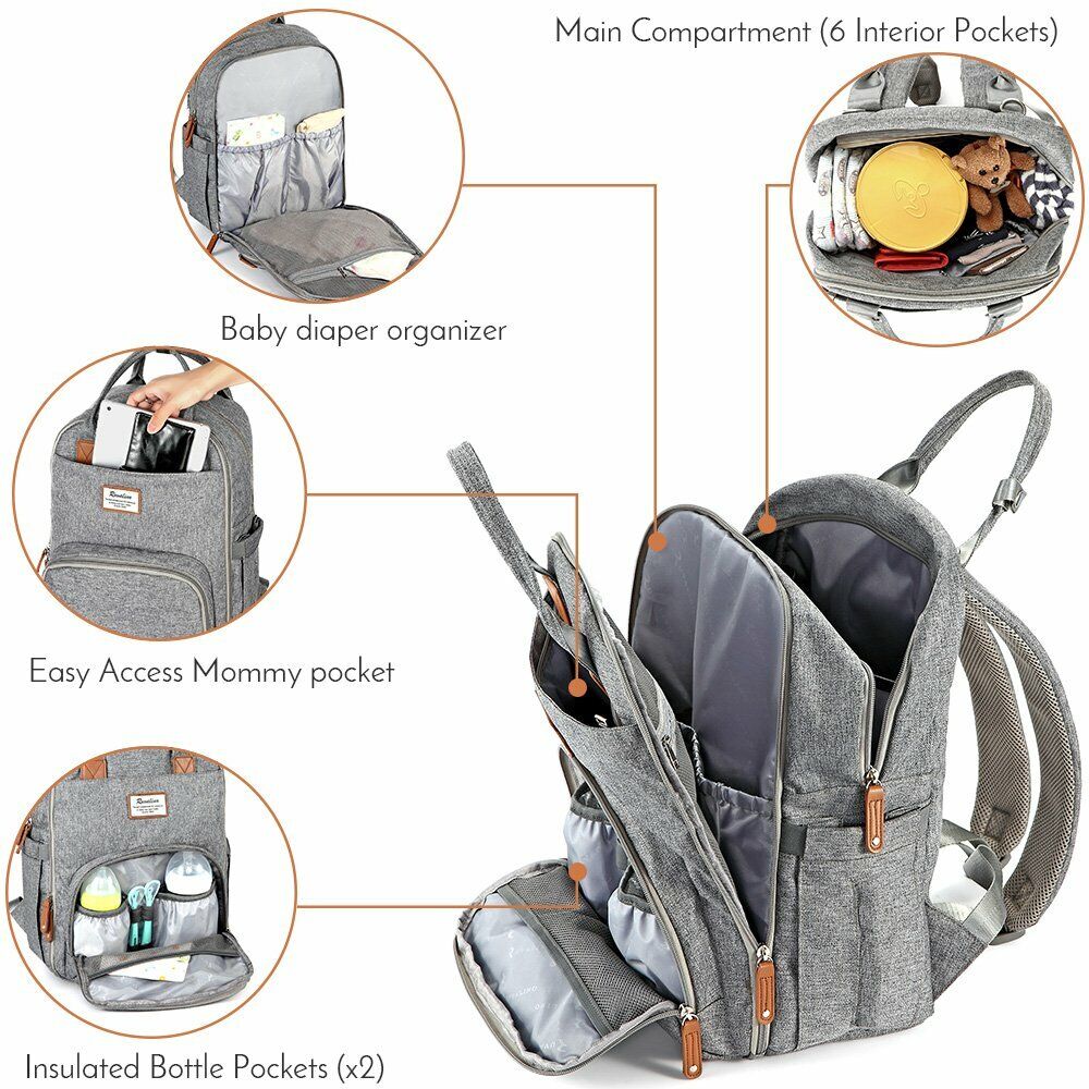 Diaper bag backpack Baby Travel waterproof large pack mummy baby Milanico  Milanico - фотография #5