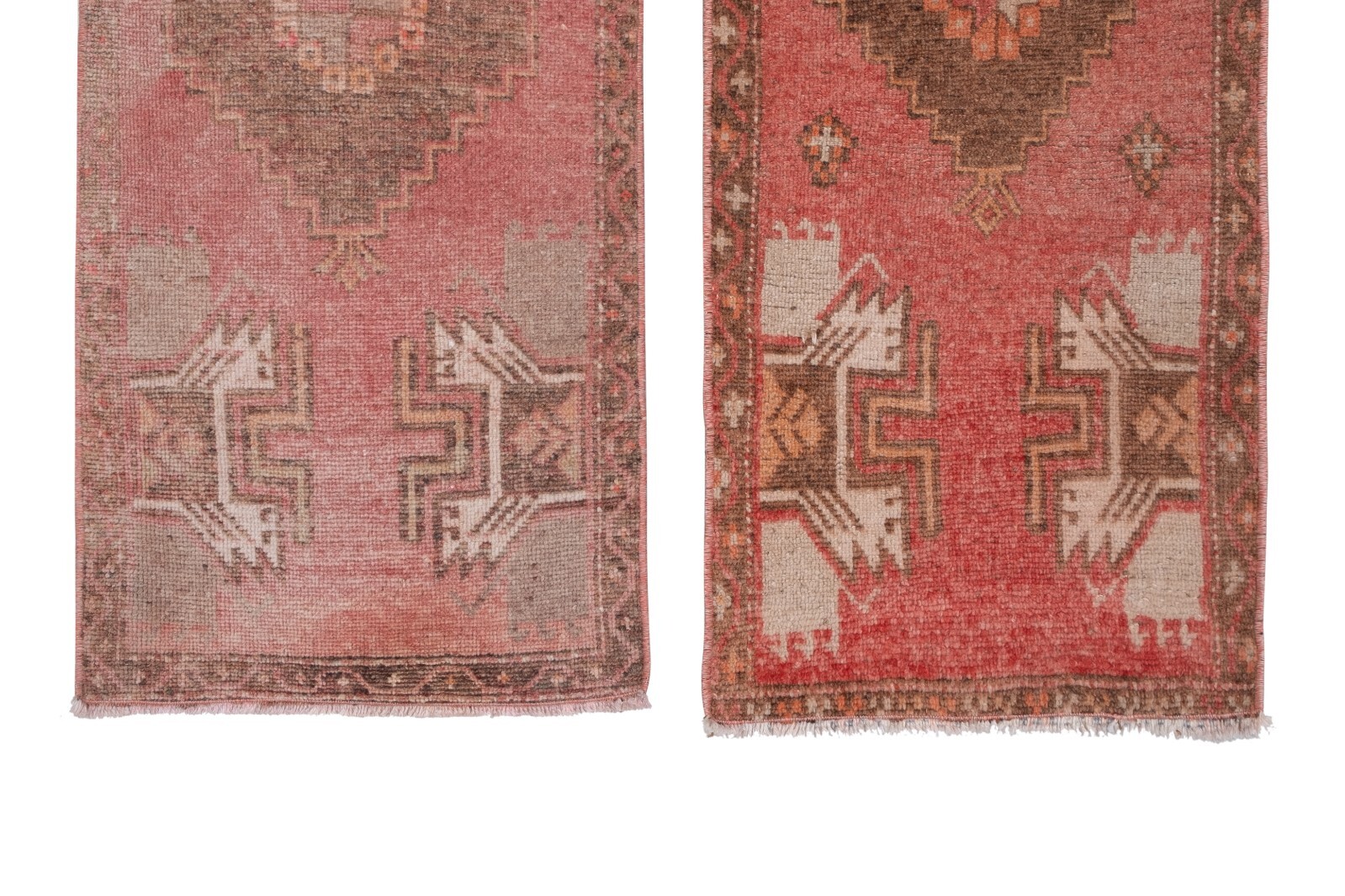 Set of 2 Piece Hand Knotted Oriental Turkish Small Door Mat Handmade Runner Rug - фотография #3