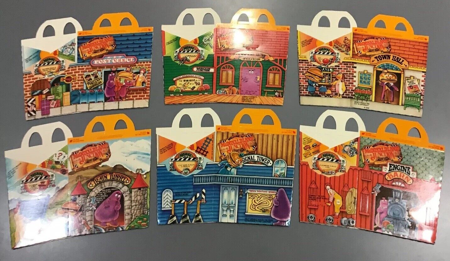 Vintage 1983 McDonald's NEW Lot Of 6 Different Happy Meal Box Mcdonald Junction McDonald's