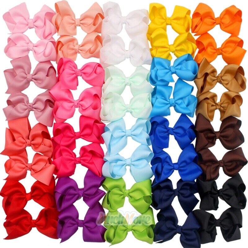40 Pcs in Pairs 3.5" Boutique Hair Bows Alligator Clips For Girls Toddlers Kids Unbranded