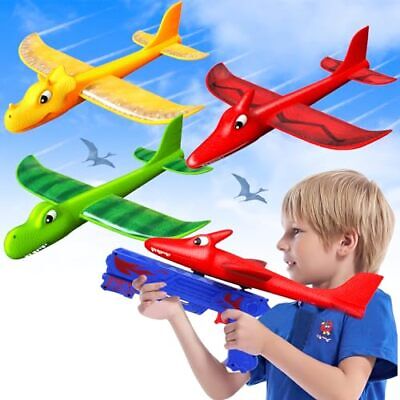 Dinosaur Airplane Launcher Toys for Boys: 3 Pack Dino Foam Airplanes Outdoor  Does not apply Does Not Apply