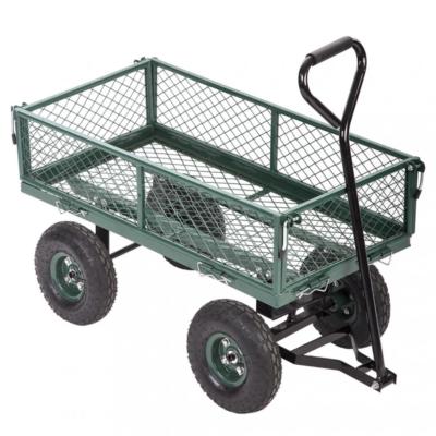 Garden Carts Yard Dump Wagon Cart Lawn Utility Cart Outdoor Steel Heavy Duty BestMassage HT87GREENFDW - фотография #2