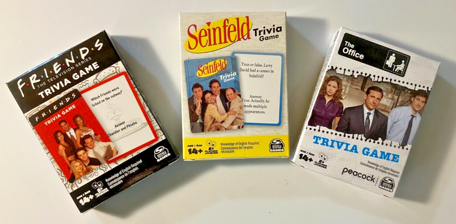 Friends Seinfeld The Office - Spin Master Set of 3 Trivia Game card games Mint! Spin Master Spin Master 20164633