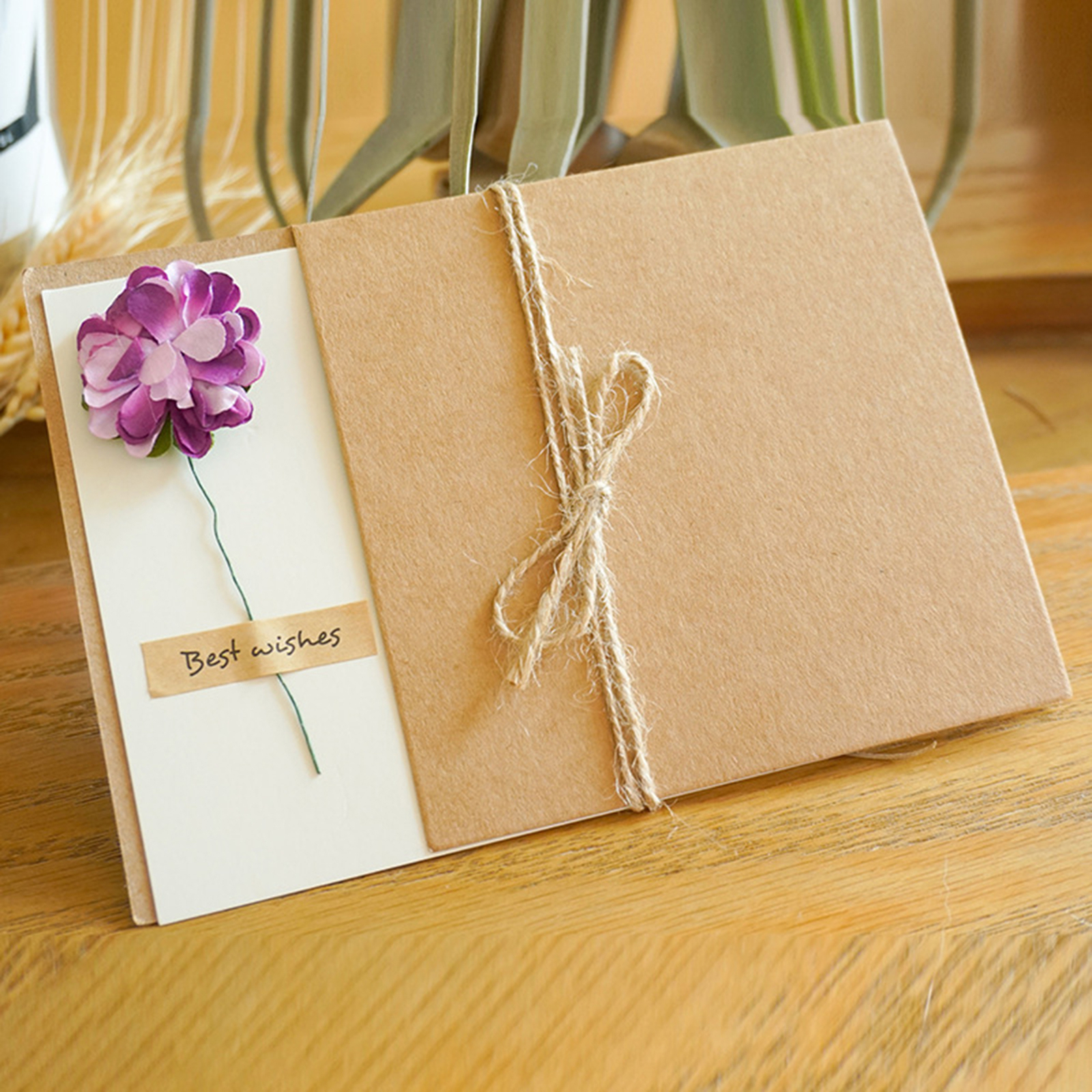 1 Set Valentine's Day Card Eye-catching with Artificial Flower Floral Design Unbranded - фотография #2