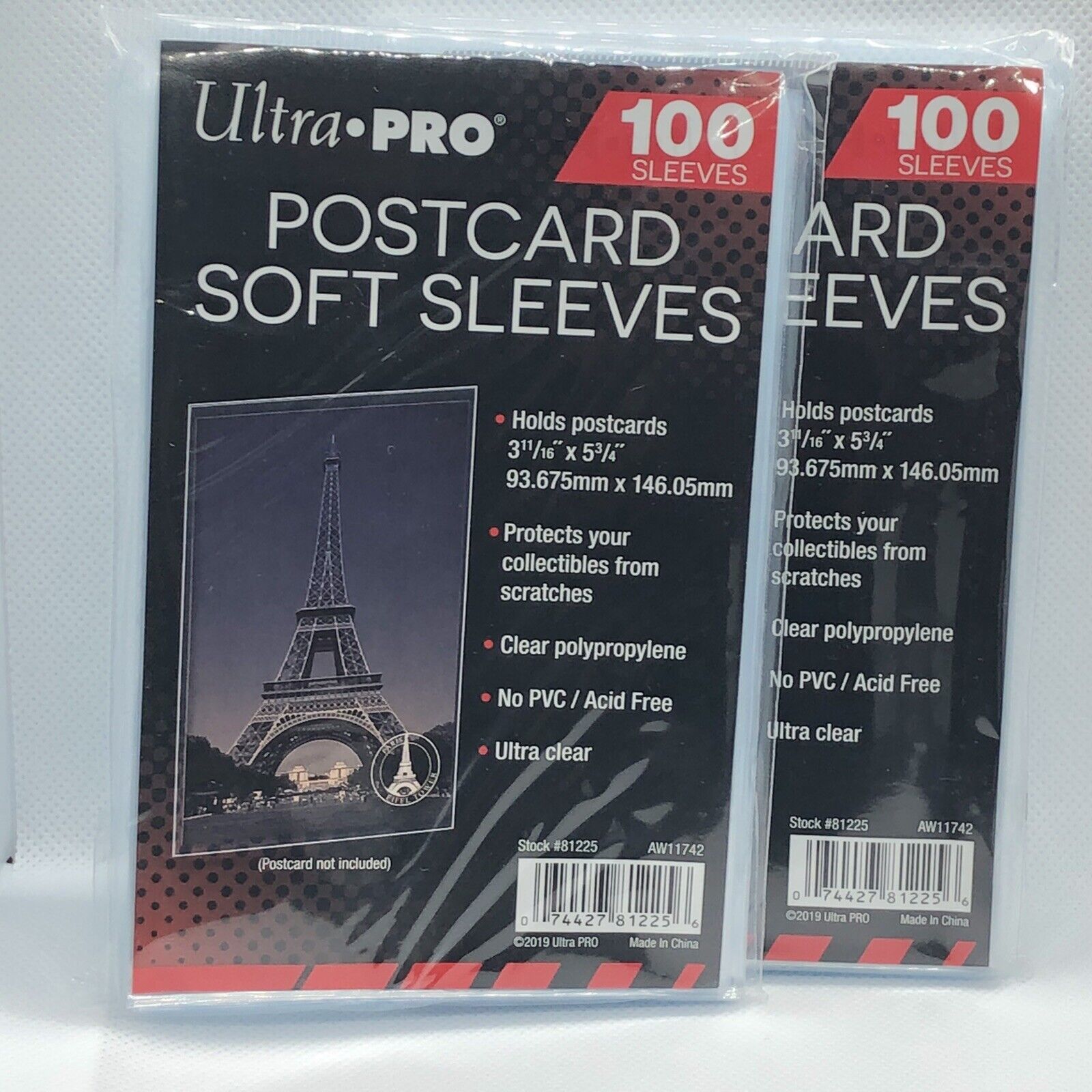 (2) Ultra Pro Postcard Soft Sleeves Ultra Clear 100ct Free Shipping! Ultra PRO
