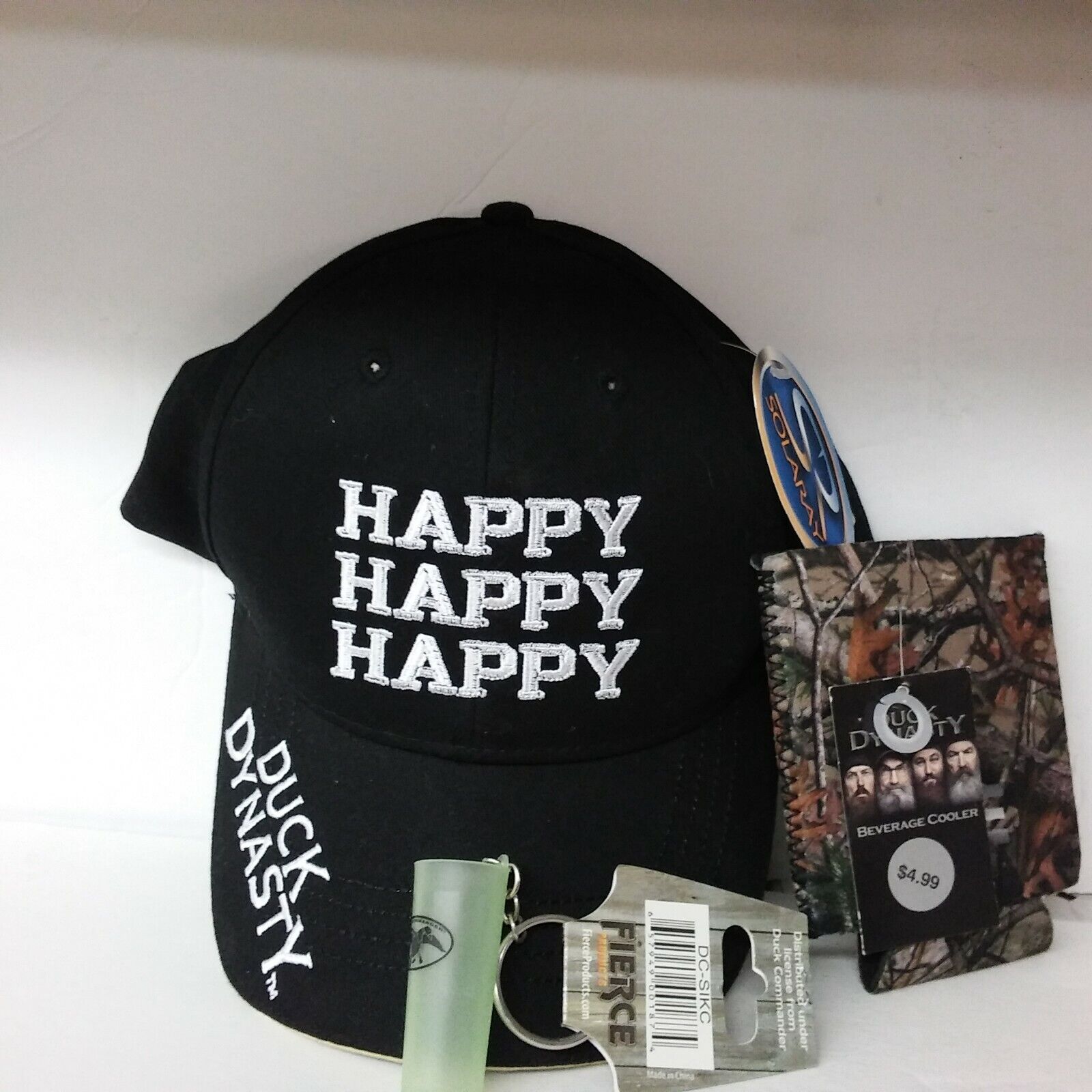 Mixed Lot of 3 A&E Duck Dynasty Series ..Cap, Koozie & Key Chain. New.........5G Duck Dynasty BRAND1295