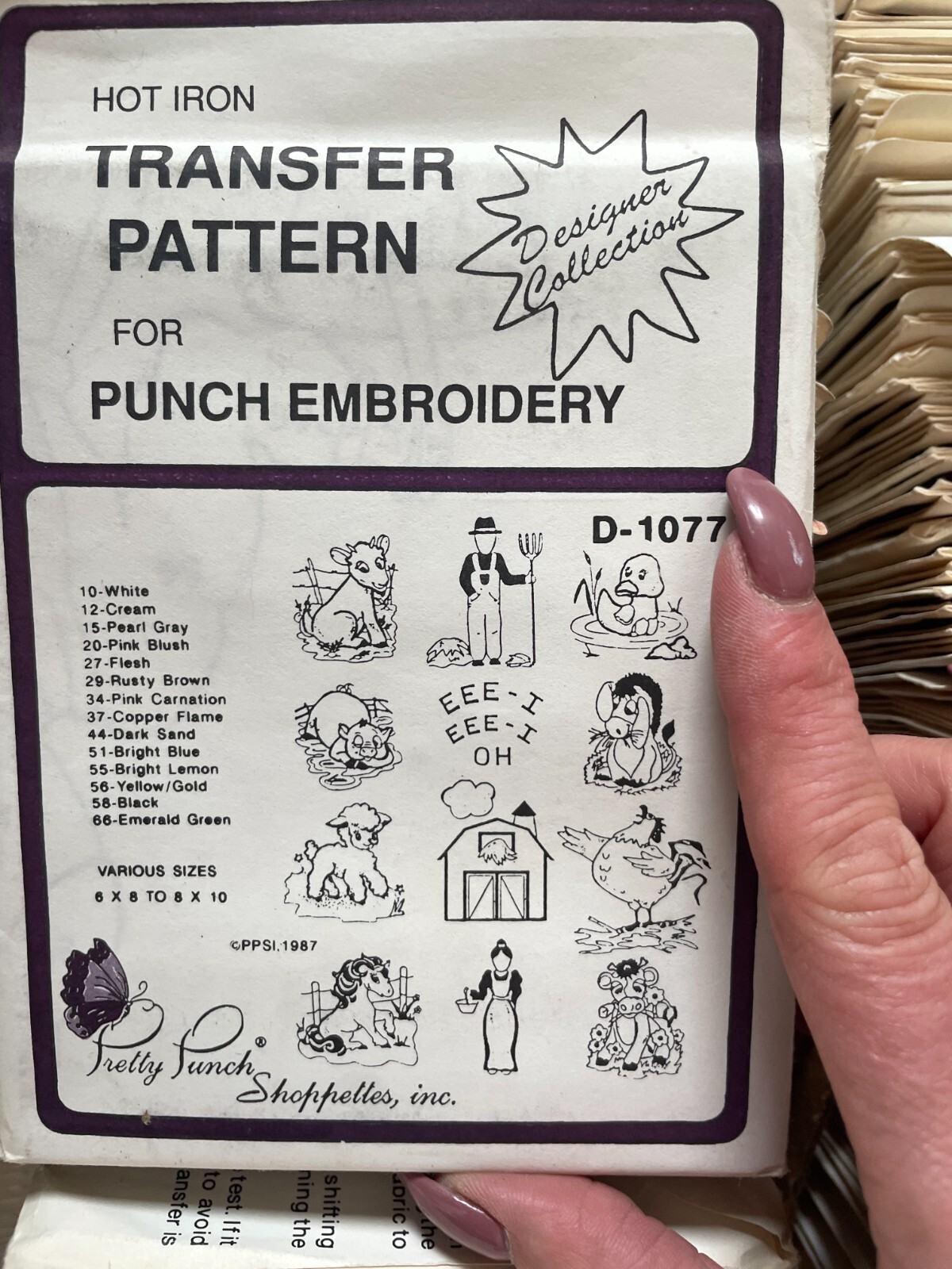 HUGE LOT Pretty Punch Embroidery Needlepoin Hot Iron Fabric Transfer Patterns Без бренда - фотография #9