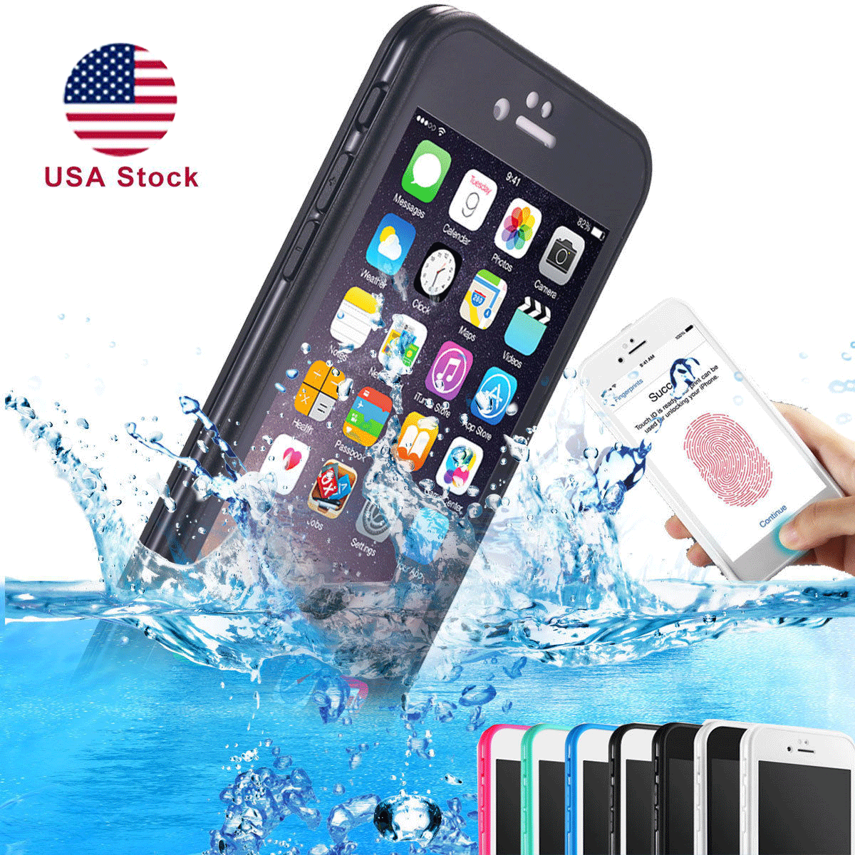 Waterproof Shockproof Hybrid TPU Phone Case Full Cover Fr iPhone X 7 6s 6 8 Plus Unbranded/Generic Does Not Apply