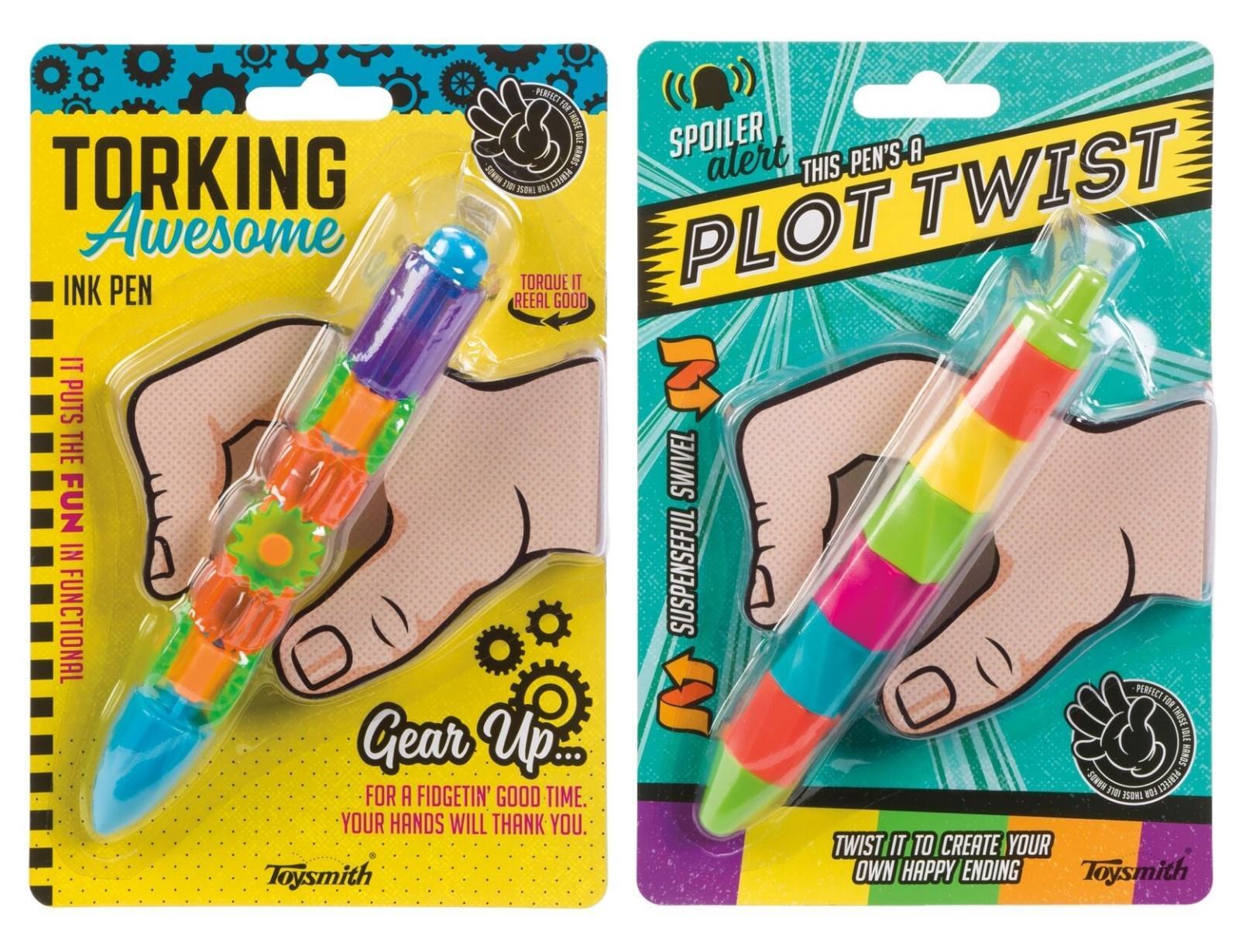 Set of 2 Interactive Moveable Pens Fidget Stress Relief Focus Attention Toysmith 7100