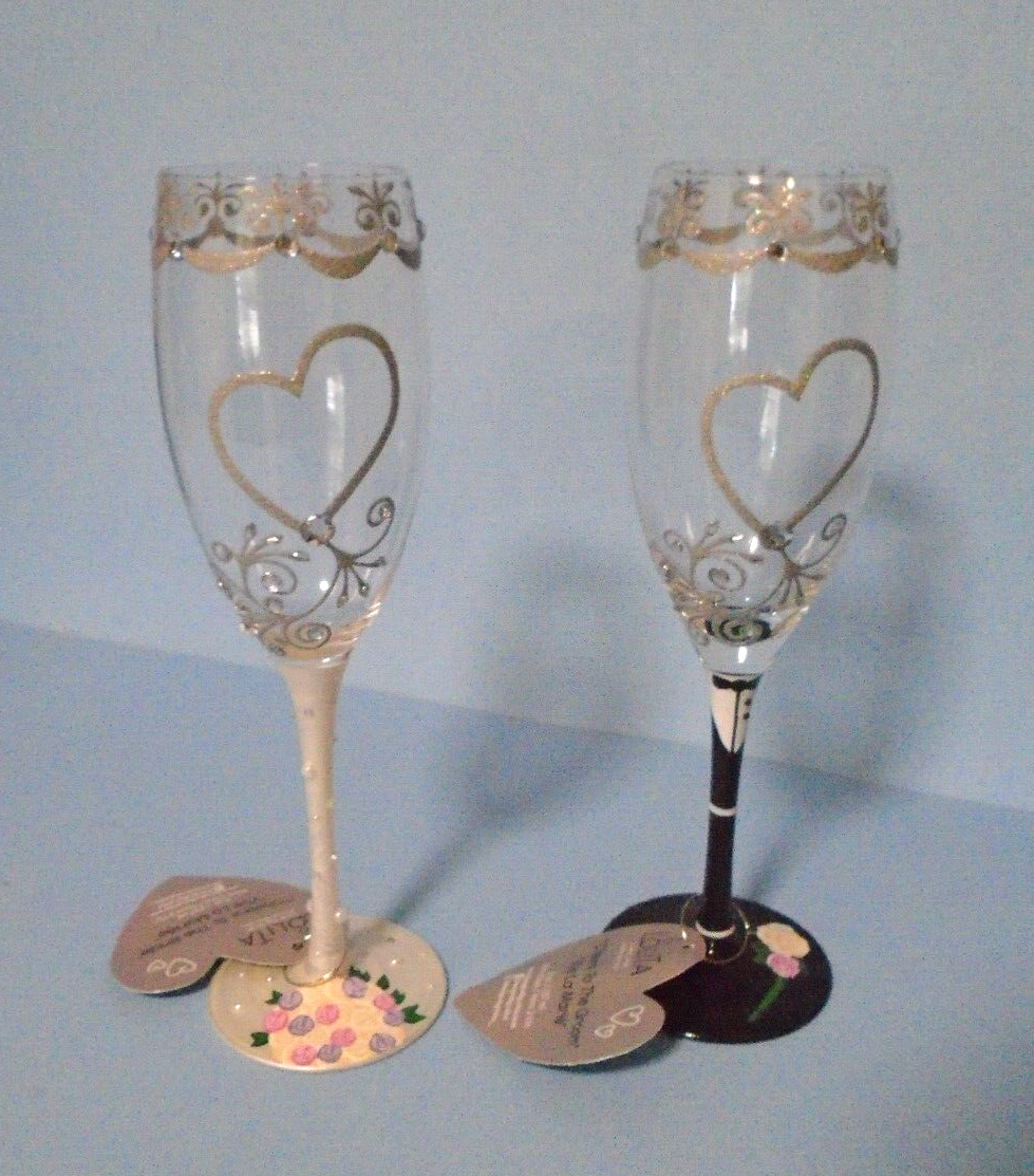 Lolita Cheers To The Bride and Groom Wedding Toasting Champagne Flute Set BNIB Lolita 6007478 - фотография #2