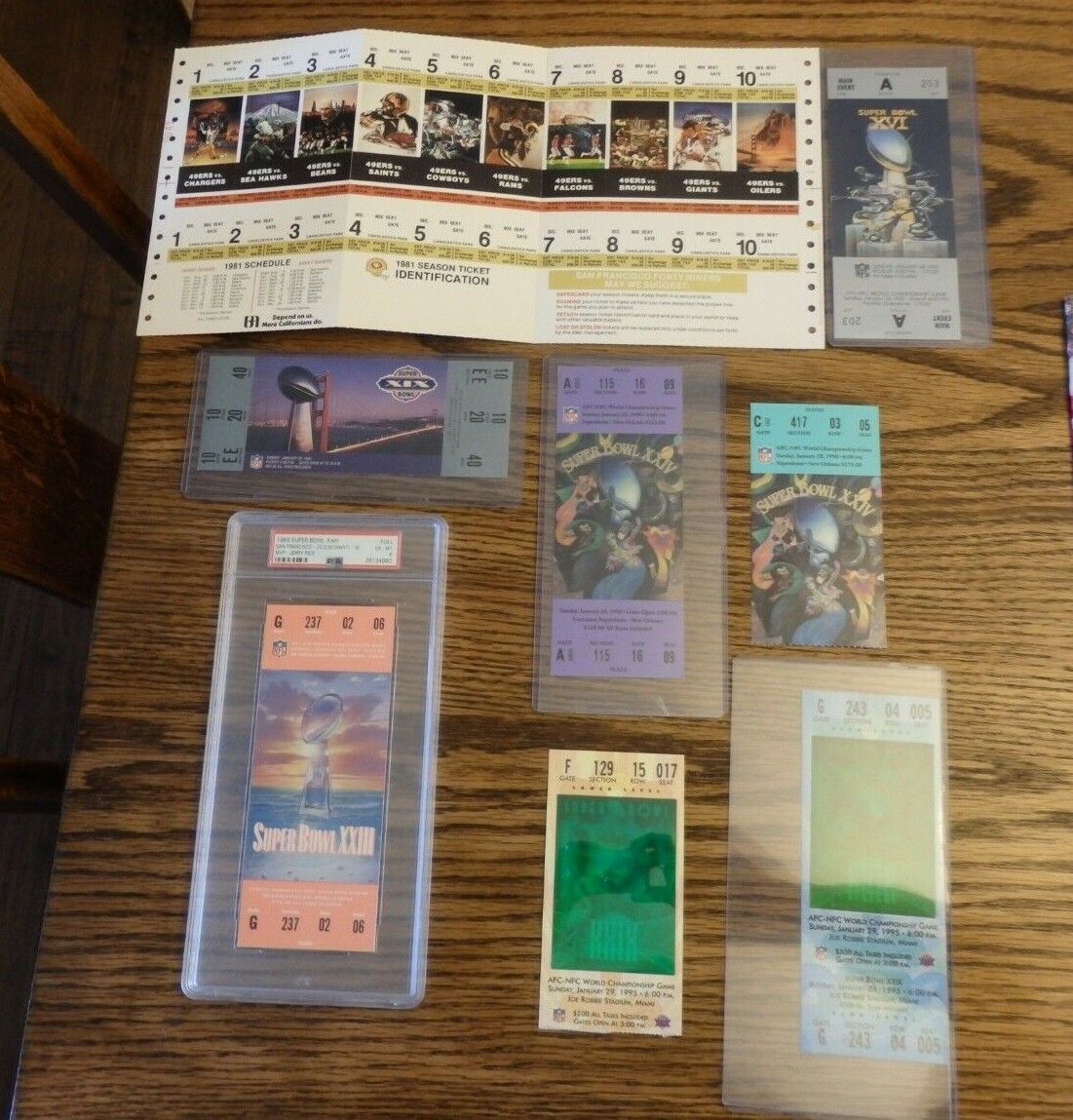 Vintage 49ers Super Bowl Wins Tickets PSA, Season Tix **RARE** offers accepted Без бренда
