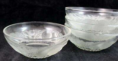 Westmoreland Crystal DELLA ROBBIA FROSTED FRUIT 4 Finger Bowls GREAT CONDITION Westmoreland 1058
