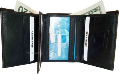 Lot of 12 men's leather tri-fold wallet suede lined bill folds Card slots nwt  Unbranded n/a - фотография #7
