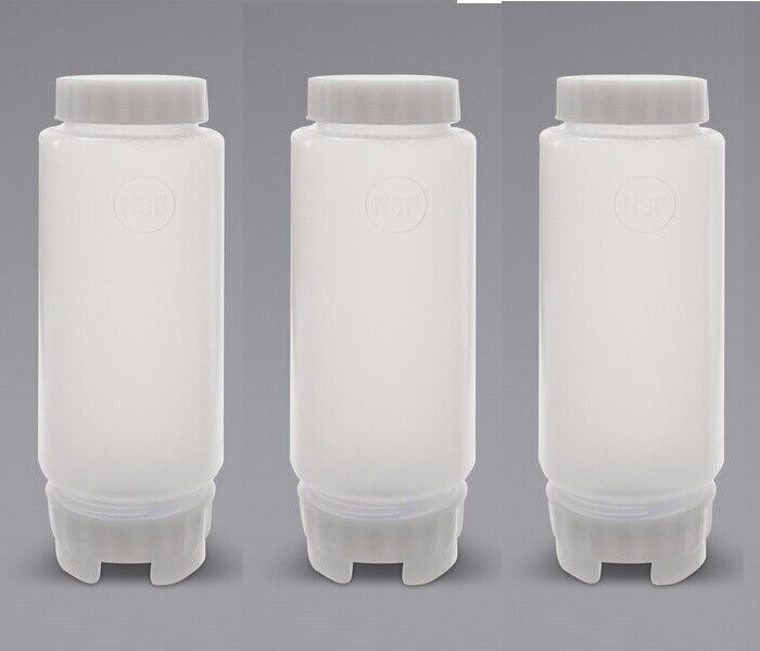 3-pk FIFO Innovations for Subway Double Capped Squeeze Bottles Refillable, 16oz FIFO Innovations