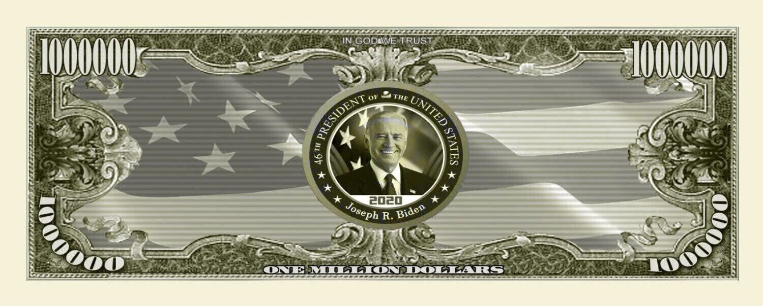 Joe Biden Pack of 5 Presidential Commander Collectible 1 Million Dollar Bills Без бренда - фотография #3