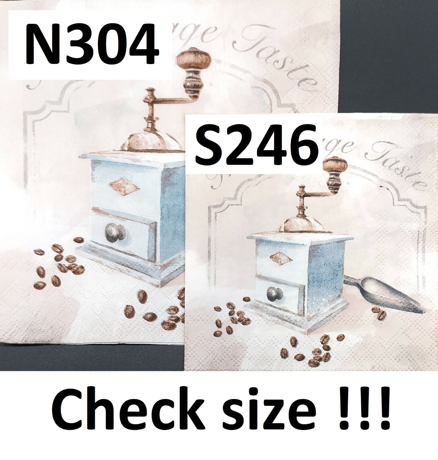 S246# 3 x Single SMALL Paper Napkins For Decoupage Vintage Aged Coffe Mill Ambiente 12511425 - фотография #4
