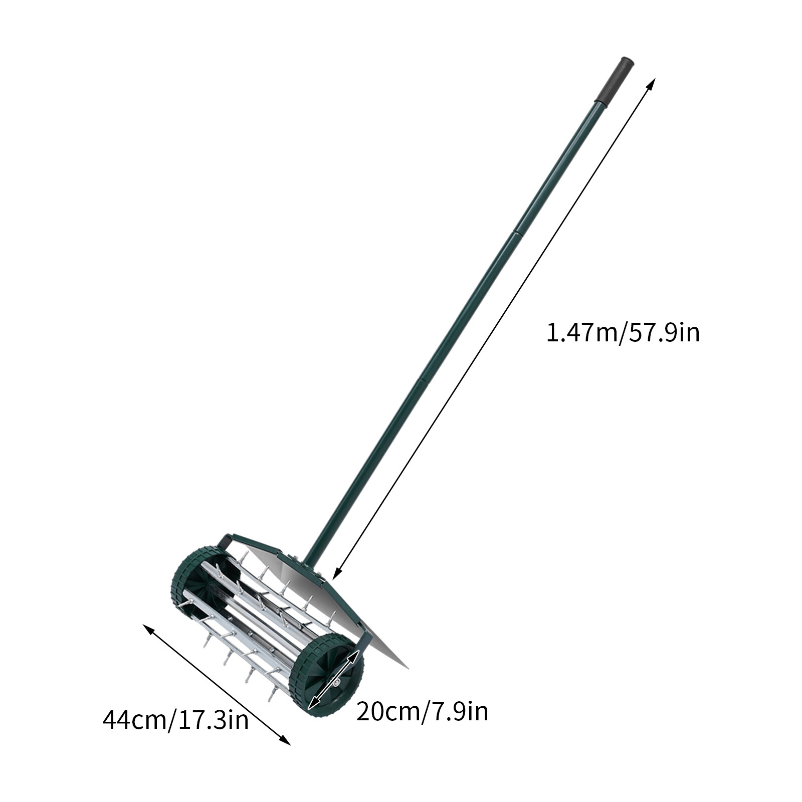 17" Rolling Lawn Aerator Garden Yard Rotary Push Tine Aerator Roller Spike  Unbranded N/A - фотография #2