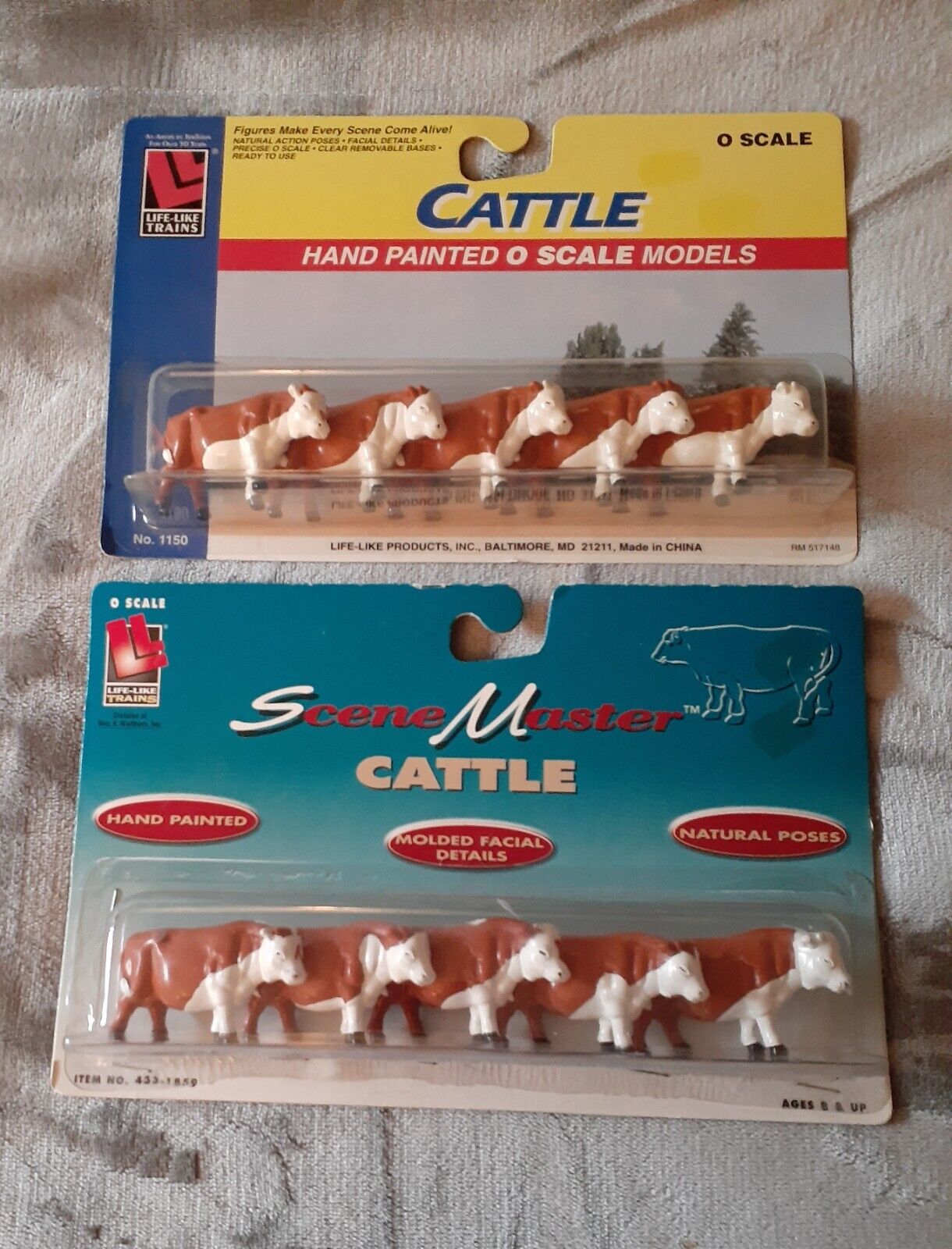 Life Like Scenic Master O Scale Hand Painted Cattle Figures (Set of 5) Life Like