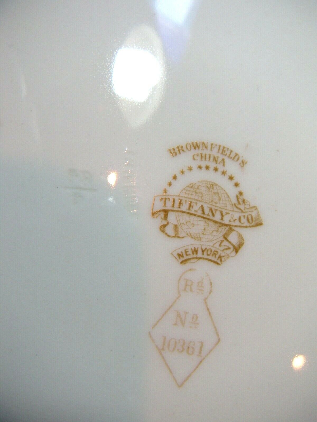 Set of Six BROWNFIELD's for TIFFANY's Gold & Cobalt Fine China Plates ca. 1884  Tiffany & Co. - фотография #3