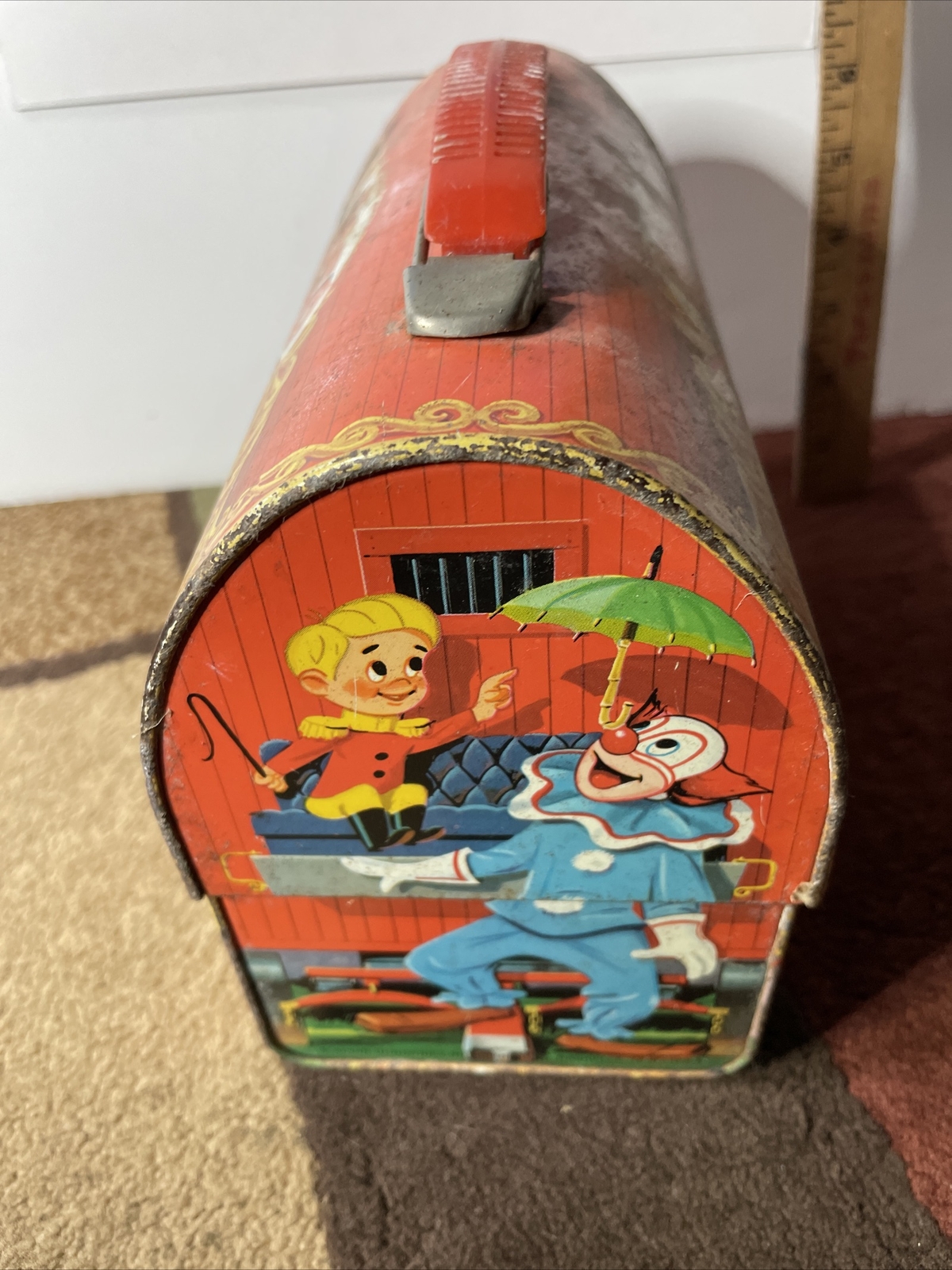 Bozo The Clown Metal Vintage Lunchbox 1963 Aladdin Industries No Thermos ALADDIN - фотография #3