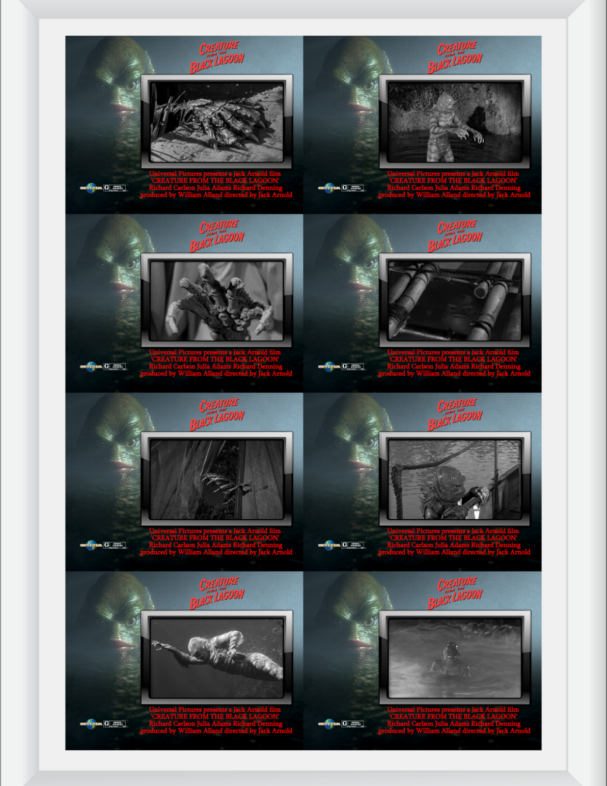 (Set of 8) Creature From The Black Lagoon (1954) 8.5''x11'' Lobby Card Pictures DKM Photography: The Custom Print Emporium