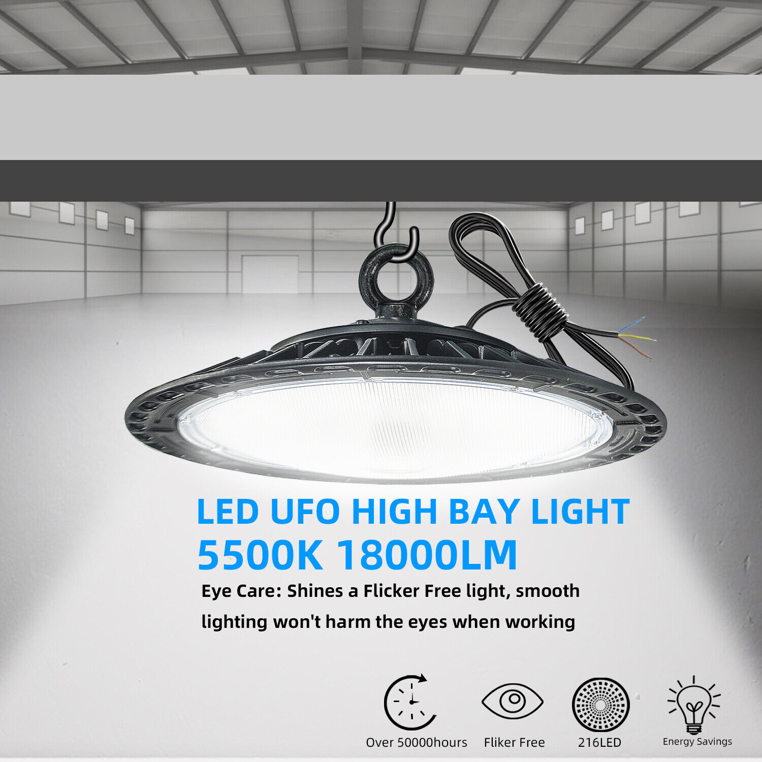 6 Pack 150 Watt UFO LED High Bay Light Factory Warehouse Gym Shop Flood Lamps WYZM - фотография #5