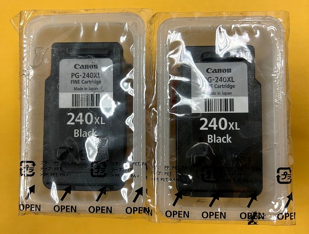 Lot of 2 Genuine OEM Canon PG-240XL Black Ink Bulk Packaging FREE SHIPPING Canon pg-240xl