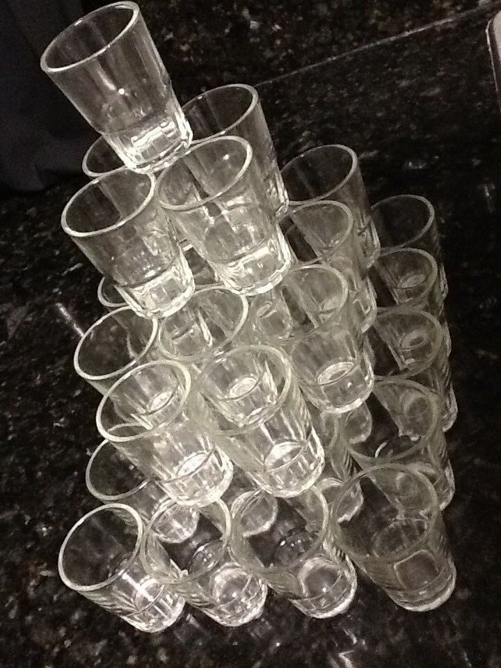 Lot 36 pc Shot Glasses Glass Barware Shots Drink Whiskey Tequila Vodka 3 Doz  Unbranded