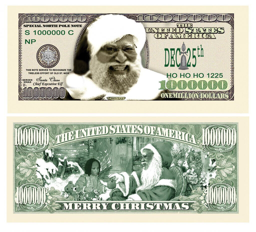 Black Lives Christmas Santa 100 Pack Collectible Novelty 1 Million Dollar Bills Без бренда