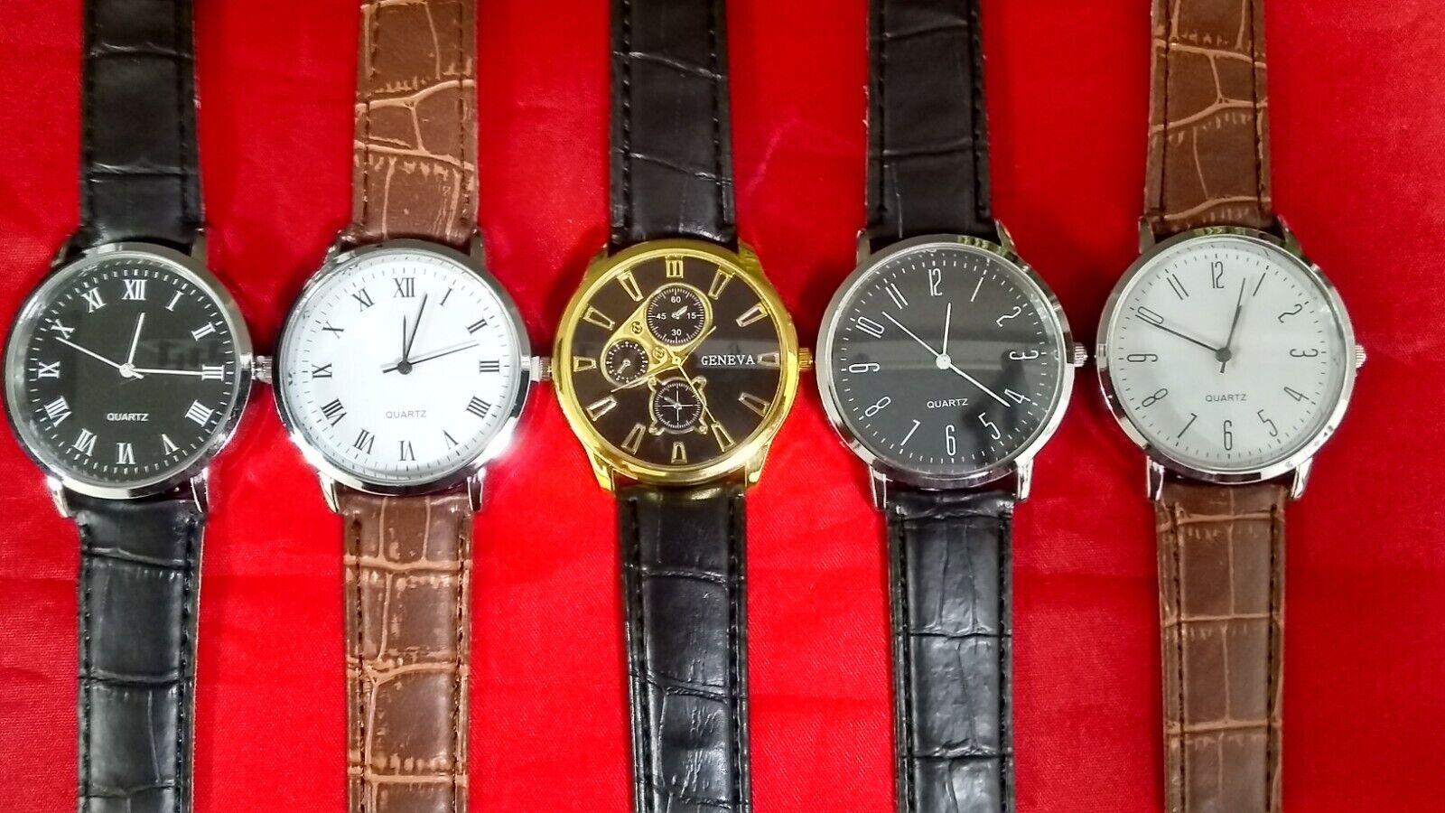 5 Brand NEW Men's Watches 10 FREE SPARE BATTERIES lot Watch  # 43211234 Unbranded - фотография #3
