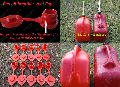 10-Pack-GAS-CAN-RED-VENT-CAPS-Air Breather FIX YOUR CAN GLUG-Wedco-Blitz-Scepter TRI-SURE POLY-VENT - фотография #2