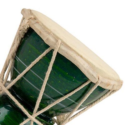 Handmade Wooden & Leather Classical Indian Folk Dumroo Damroo Damaru Hand Green Does not apply Does Not Apply - фотография #6