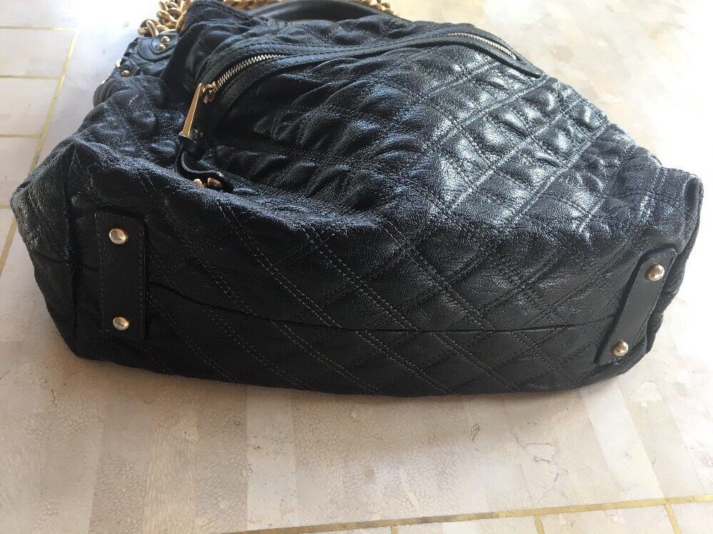 MARC JACOBS BLK LEATHER QUILTED STAM HOBO BAG WITH Y/G FINISH SHOULDER CHAIN Marc Jacobs MARC JACOBS - фотография #3