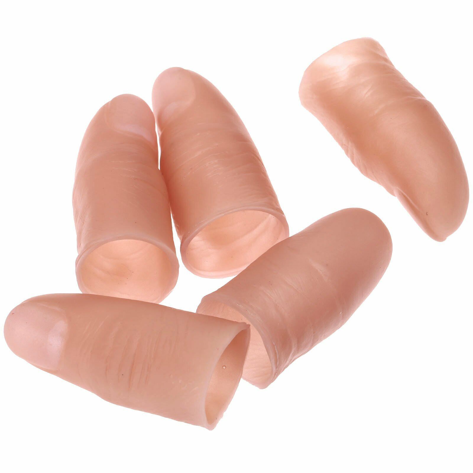 5Pcs Fake Soft Thumb Tip Finger Magic Trick Close Up Stage Show Prop Prank Toy Unbranded