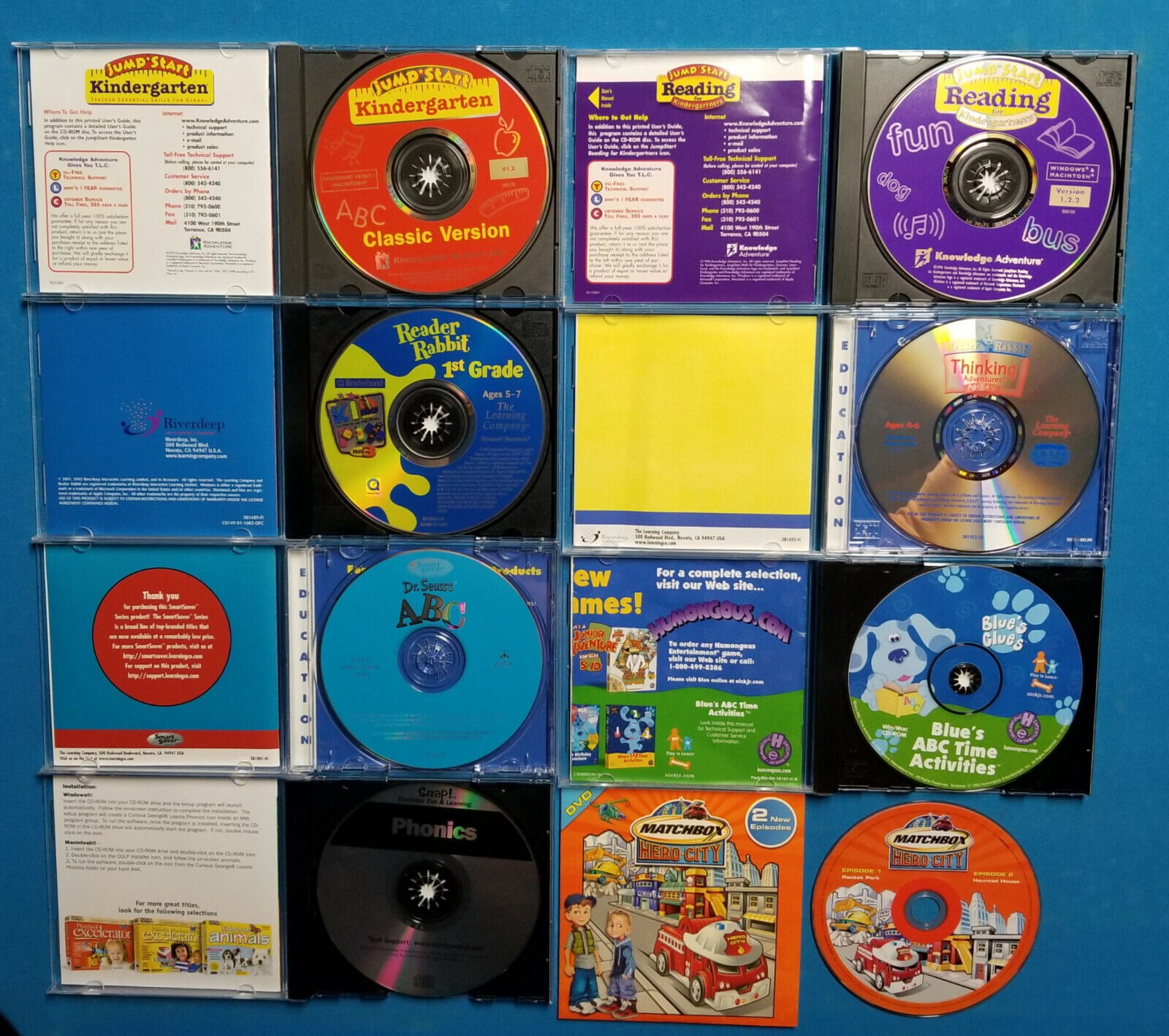 Lot of 8 Retro PC/MAC Learning CDs JumpStart Reader Rabbit Blues Clues Phonics  Unbranded - фотография #3