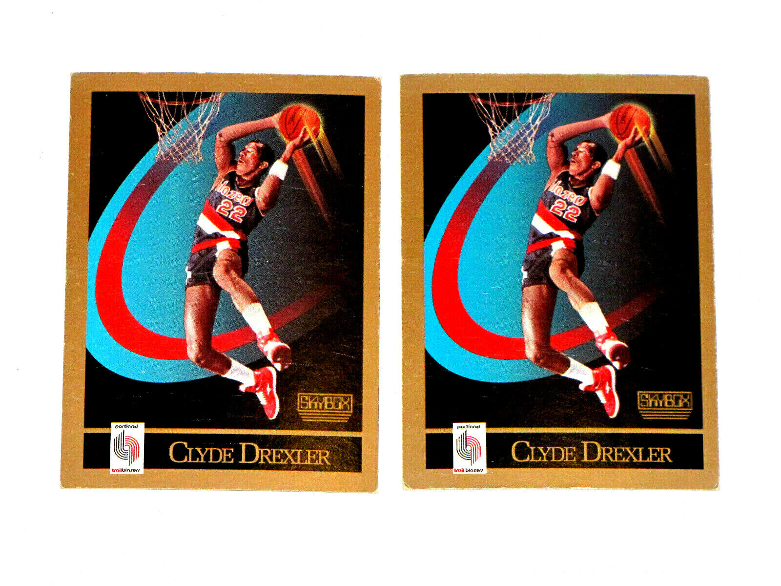Lot Of 2 1990 SkyBox Portland Trail Blazers Basketball Card #233 Clyde Drexler Без бренда - фотография #3