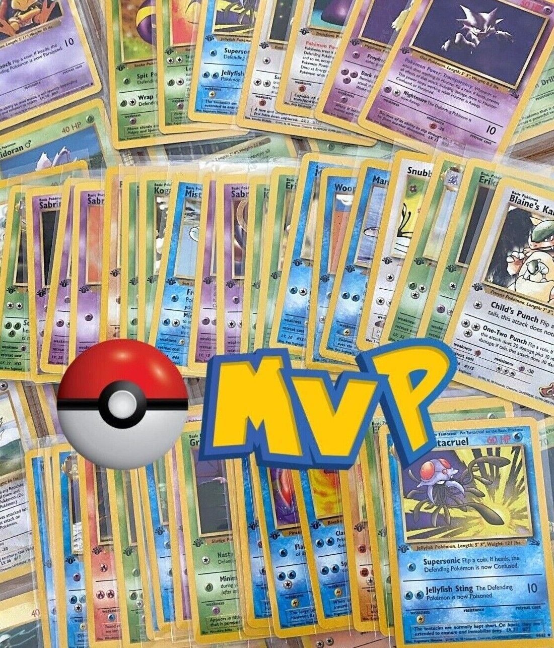 🔰 1st Edition Base Set Vintage Pokemon (12) Cards 100% WOTC Authentic FIRST NM Без бренда