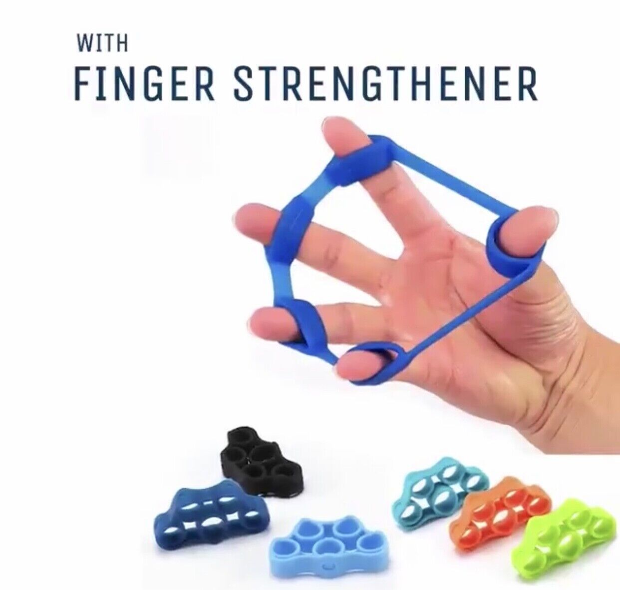 3x BlueFinger  Exerciser Strengthener Wrist Forearm Grip Trainer Resistance Band Burnyourcalories Does Not Apply - фотография #10