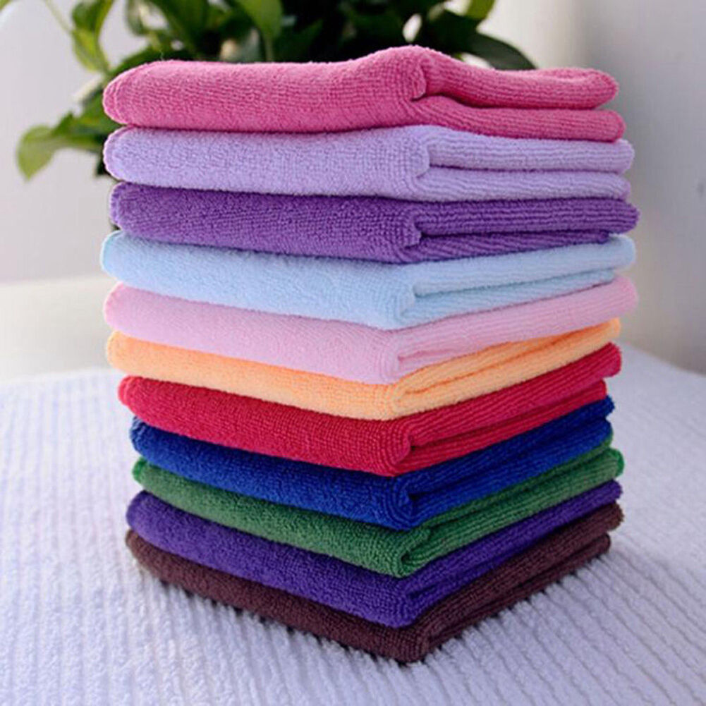 10pcs Soothing Microfiber Face Towel Cleaning Wash Cloth Hand Square Towel Unbranded Does Not Apply